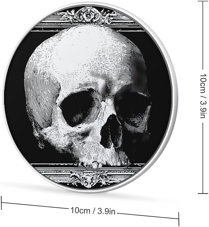Vintage Skull with Gothic Border Phone Charger Magnetic Charging Pad Anti-Slip with USB Cable