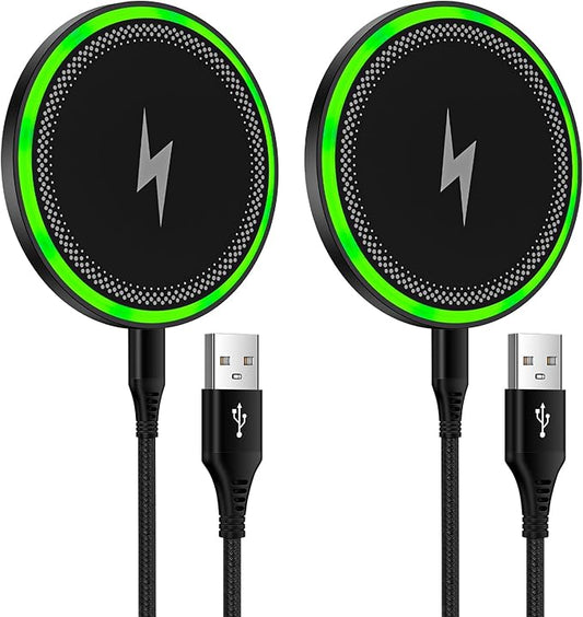 2Pack Samsung Fold7 Wireless Charger Fast Charging Pad for Samsung Galaxy Z Fold 7/Flip 7 FE/Flip7/S25 Edge/S25 Ultra/S24 FE/S23/S22/S21/S2015W Android Wireless Charger for Google Pixel 9a/9 Pro XL