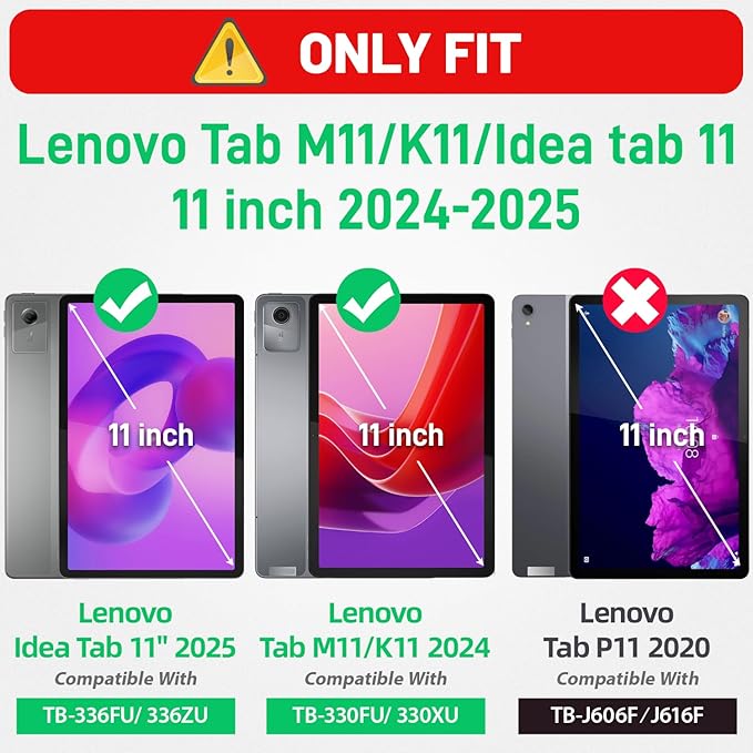HXCASEAC for Lenovo Idea Tab 11 Case Tab M11 / K11 Case (TB336FU/TB330FU) Shockproof Design | Screen Protector | Built-in Stand | Pen Holder Lenovo Idea Tab 11 / M11 Tablet Cover Kids - Purple