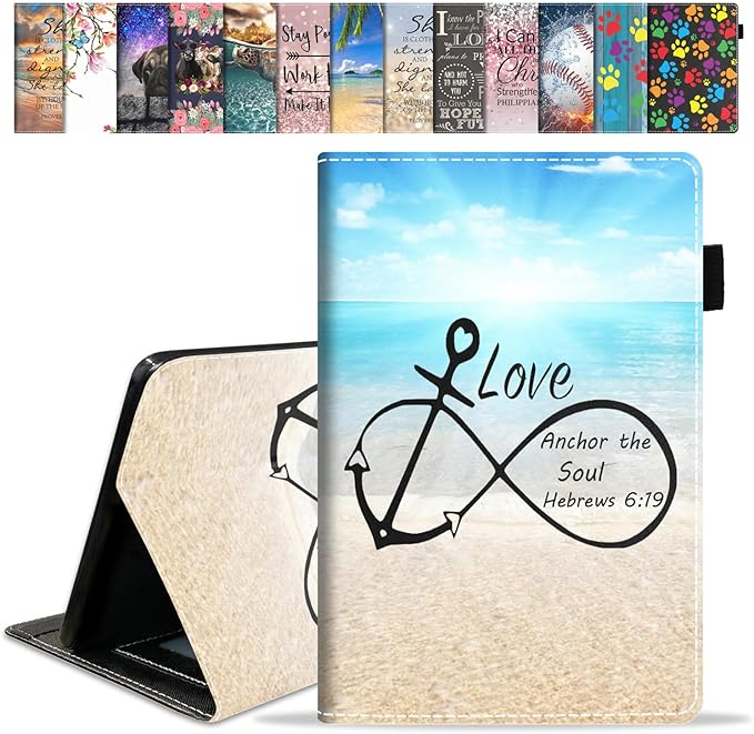 Case for Amazon Kindle Fire HD 10 &amp 10 Plus Tablet 10.1 (13th/11th Generation 2023/2021 Release) - Premium PU Leather Cover with Auto Sleep Wake Bible Verse Hebrews 6:19