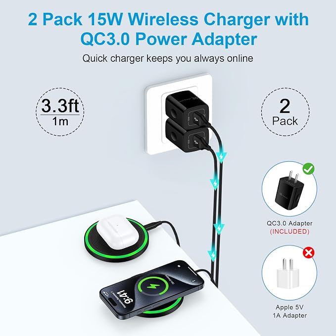 2 Wireless 2 Chargers-Black