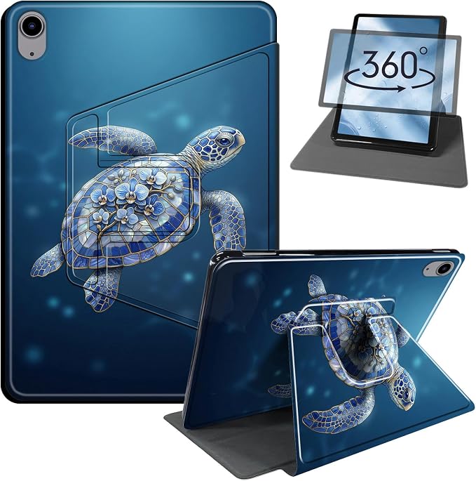 Blue Floral Turtle