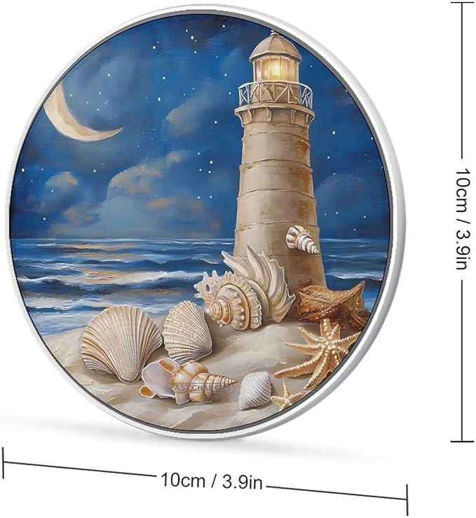 Beach Starfish Alphabet Lighthouse Wireless Charger Anti-Slip Wireless Charging Pad Slim Charger Mat for Men Women