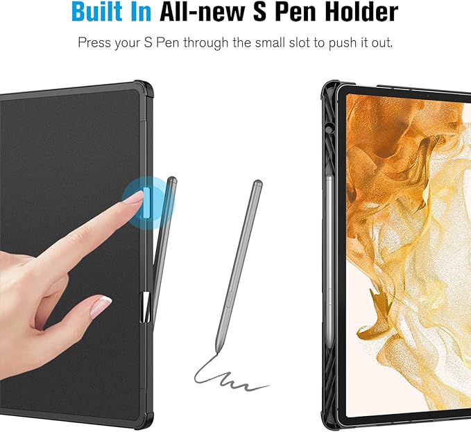 Fintie Case for Samsung Galaxy Tab S8 Plus 2022/S7 FE 2021/S7 Plus 2020 12.4 Inch with S Pen Holder Multi-Angle Viewing Cover with Pocket Auto Wake/Sleep Composition Book