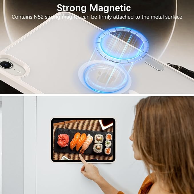 BENTOBEN for iPad Mini7 (A17 Pro) Case iPad mini 7th /6th Generation Magnetic Case (2024/2021) Translucent Matte Back Shock and Drop Protection Cover for iPad mini7/Mini6 8.3 Off-White