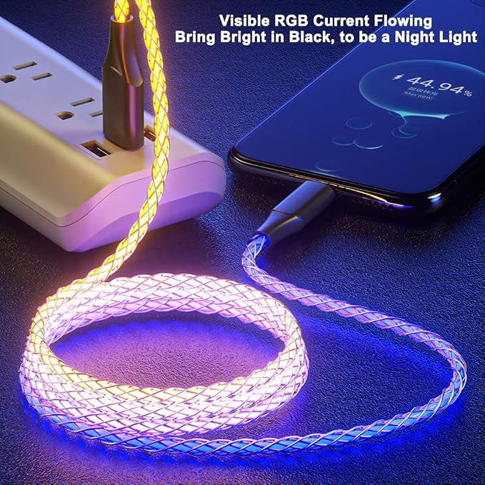 Colorful RGB Current Flowing Type C to Type C