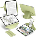 JKSML Dynamic Folio Case for iPad Air M4/M3/M2 11 &amp Air 4th/5th Gen 10.9 Detachable Pencil Holder 20+ Multi-Angle Origami Cover Slim &amp Ergonomic &amp Powerful Magnetic - Green