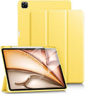 DTTO for iPad Air 13 Inch Case M4/M3/M2 2026/2025/2024 iPad Pro 12.9 Inch Case (6th/5th/4th/3rd Gen) Smart Slim Trifold Stand Soft Cover with Pencil Holder Yellow