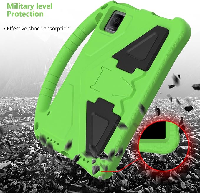 Kids Case for T-Mobile Revvl Tab 5G 2023 Model 10.36 Inch Soft EVA Handle Stand Shockproof Lightweight Children Friendly with Shoulder Strap Cover Case for Revvl Tab 5G Green