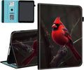Case for iPad Air 11 Inch M3/M2 (2025/2024) Air 5th/4th 10.9 Inch (2022/2020) Pro 11 4th/3rd/2nd/1stCard Slot PU Leather TPU Case Pen Holder Auto Wake SleepRed Cardinal Bird