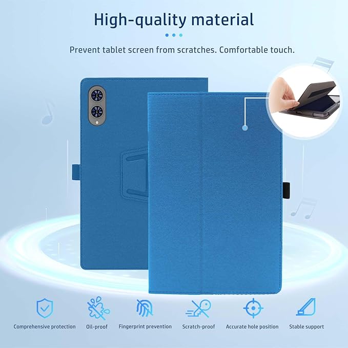 Case for TECLAST T65 Tablet 13.4inchNOUKAJU Tablet Protection CoverFolding Stand with Pencil Holder and Wrist StrapDrop-ResistantProtection Case for TECLAST T65(Blue)