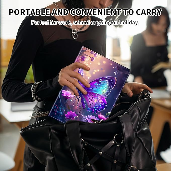 Case for Microsoft Surface Pro 7 Plus/7/6/5/4 12.3 Inch TabletLeather Folio Adjustable Stand for Surface Pro Case 12.3Glitter Butterfly