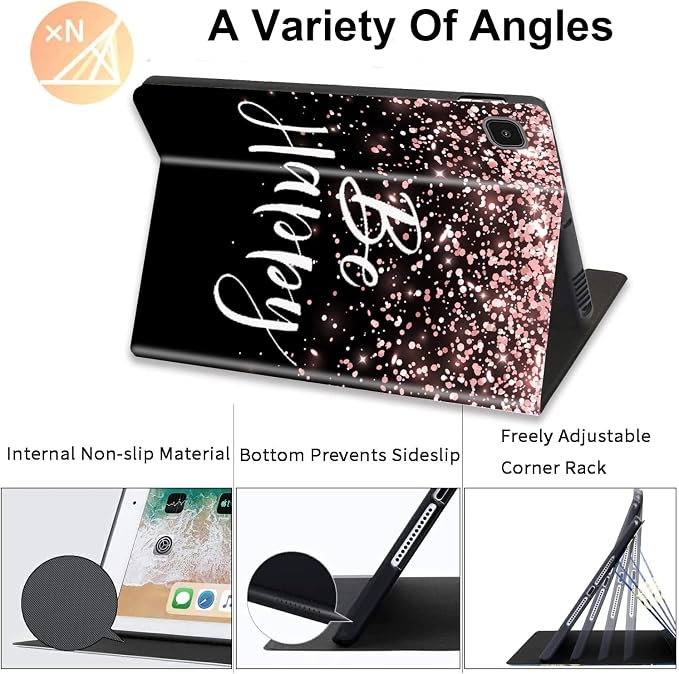 Rose Gold Glitter Black Be Happy