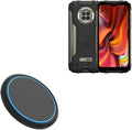 BoxWave Charger Compatible with Doogee S96 Pro - SwiftCharge PowerDisc Wireless Charger (15W) with Wireless Chargers That Require QC3.0 minicube Qi Wireless 15W Circular Desktop Charger - Jet Black