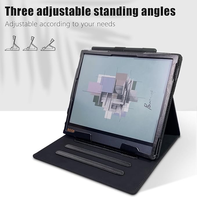 E NET-CASE Case for 10.3 Boox Note Air4 C (2024)/Boox Note Air3 C/Air3 B/W Tablet (2023) New Upgraded Design 360 Degree Rotating Stand Cover with Pen Holder/Hand Strap Auto Sleep/Wake (Black)