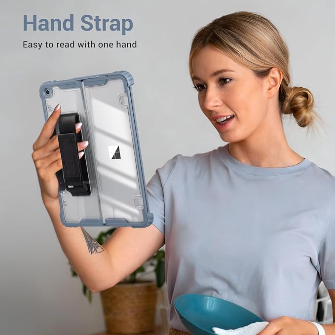 CoBak Rugged Case for Microsoft Surface Pro 12 2025 Shockproof Protective Cover with Hand Strap Multi-Angle Kickstand Built-in Stylus Holder Compatible with Type Cover Keyboard Gray