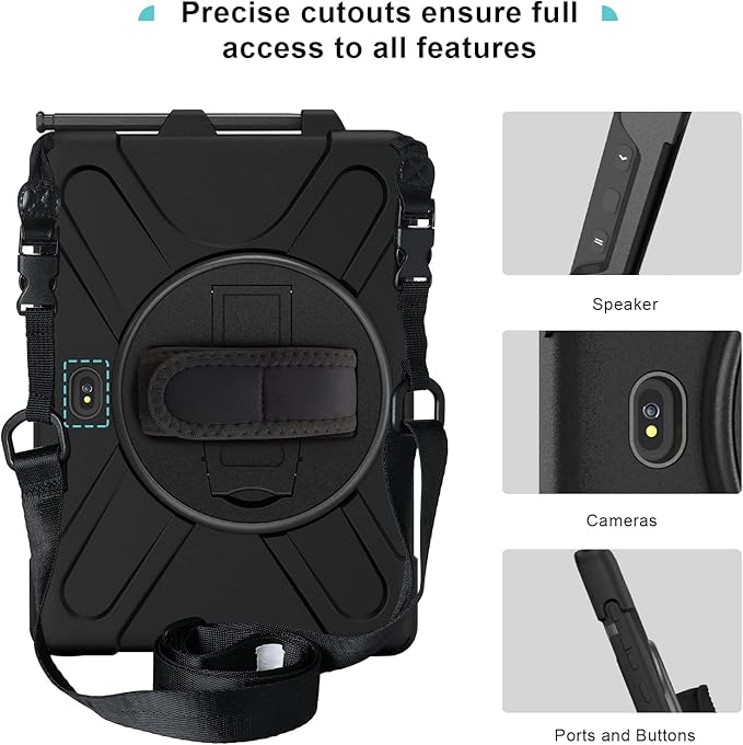 ProCase for Galaxy Tab Active5 Pro 2025/Active4 Pro 2022/Active pro 2019 10.1 Inch Case (SM-X350/T630/T638/T540/T547) with S Pen Holder Rugged Heavy Duty Shockproof Rotating Kickstand Cover -Black