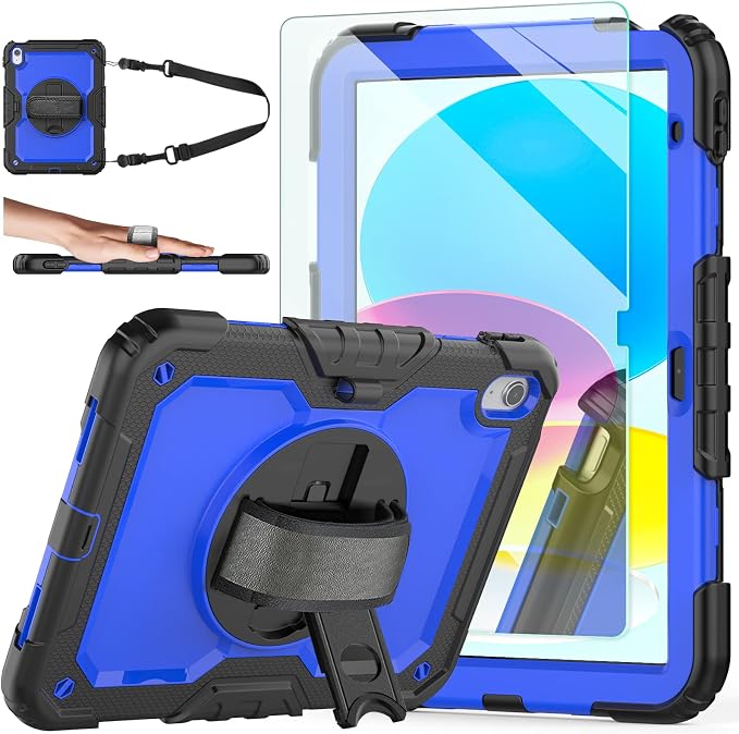 Blue Case with Glass Screen Protector
