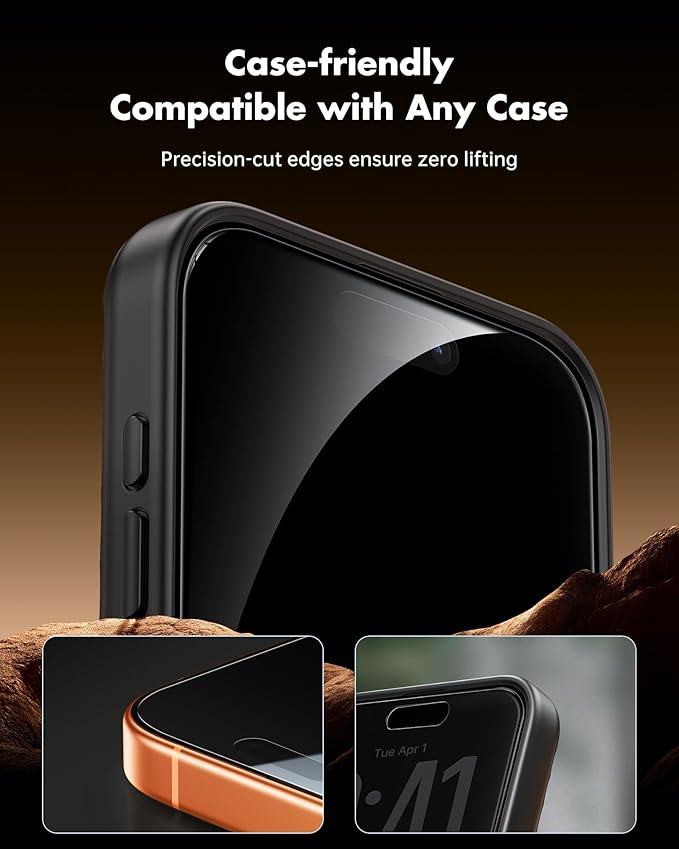 UNBREAKcable Privacy Screen Protector for iPhone 17 Pro Max (6.9) 25° Anti-Spy Tempered Glass Easy Install Alignment Frame Case-Friendly 9H Hardness Anti-Fingerprint 3-Pack
