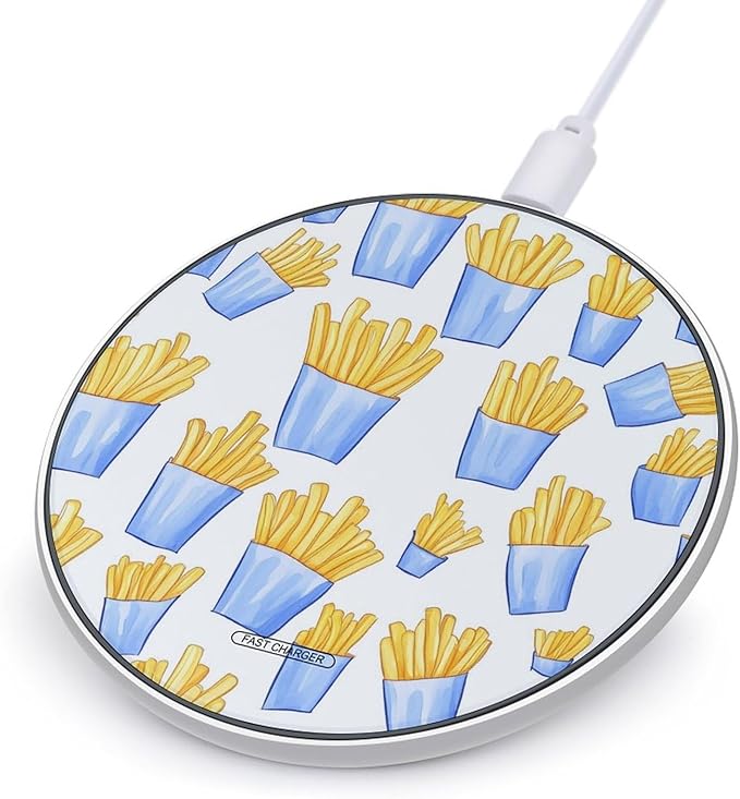 French Fries Blue Box Phone Charger Magnetic Charging Pad Anti-Slip with USB Cable