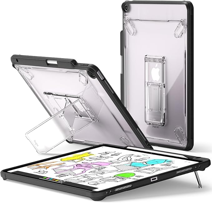 Ringke Fusion Sketch Stand for iPad Air 13 Inch Case (M4 2026 &amp M3 2025 &amp M2 2024) [Cover + Stand] Pencil Holder with Overcharge Prevention Non Yellowing Wobble Free for Writing and Drawing -