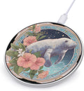 Manatees Hibiscus Flower Phone Charger Magnetic Charging Pad Anti-Slip with USB Cable