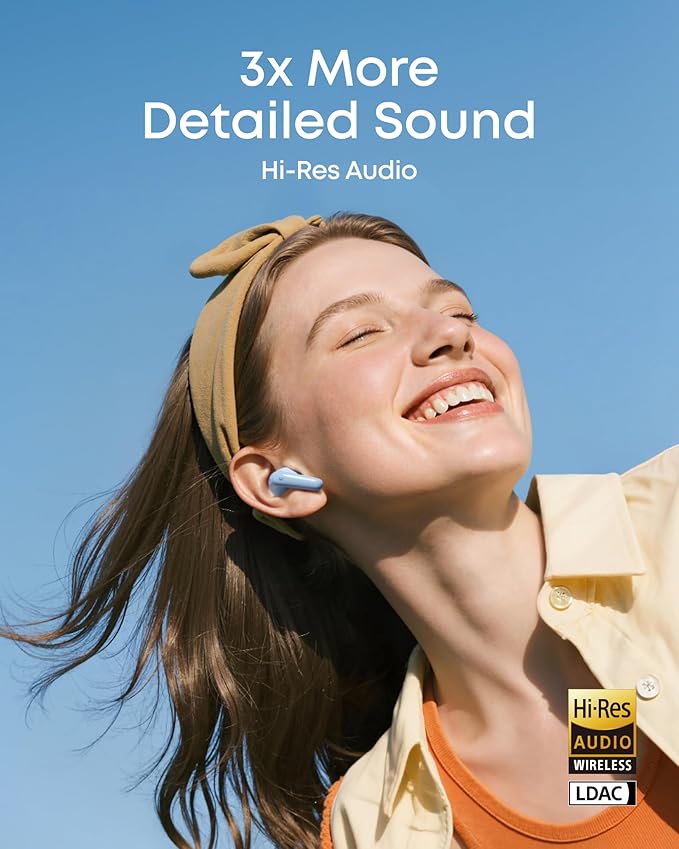 Soundcore P31i by Anker Real-Time Adaptive Noise Cancelling Hi-Res Sound Translation Earbuds 50H Playtime Wireless Earbuds Bluetooth Earphones Spatial Audio Fast Charging IP55 (Light Blue)