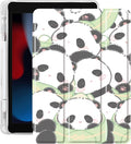 Idocolors Cute Kawaii Bamboo Panda Pad Case for 11 Inch iPad Pro 2022/2021/2020/2018 Clear TPU Trifold Stand Back Cover with Pencil Holder Auto Wake/Sleep Foldable Shockproof Protective Case