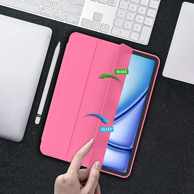 iMieet iPad Air 11 Inch Case M4/M3/M2(2026/2025/2024) iPad Air 5th/4th Generation Case 2022/2020 10.9 Inch with Pencil HolderTrifold Stand Smart Case with Soft TPU Back(Watermelon)