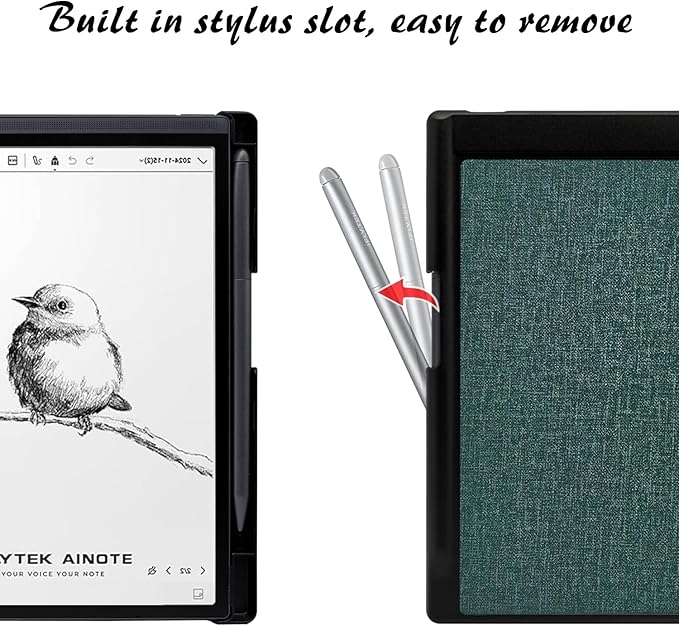 Slimshell Case for 8.2'' iFLYTEK AINOTE Air 2 Smart Auto Sleep/Wake Ultra-Thin Lightweight Leather Folio Cover with Built-in Pen Holder &amp Magnetic Closure (Cloth Sage Green)