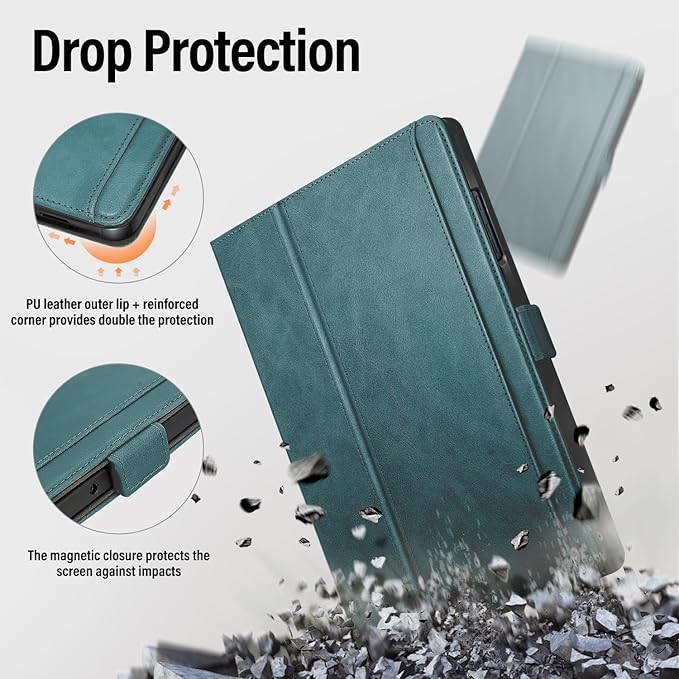Case for Samsung Galaxy Tab A11+/A11 Plus/A9+ Plus 5G Tablet 11 Inch 2026/2023 (SM-X230/X236/X238/X210/X216/X218u) with PocketMagnetic ClosureMulti Angle CoverAuto Sleep/WakeLake Blue