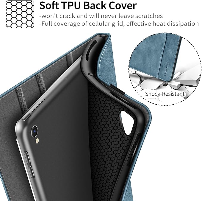 H HOLIMET Case for iPad Air 3rd Generation/iPad Pro 10.5 inch Case with Pencil Holder Soft TPU Stand Smart Cover Auto Wake/Sleep Stand for 10.5 iPad Air 3 2019 / iPad Pro 2017 (Blue)