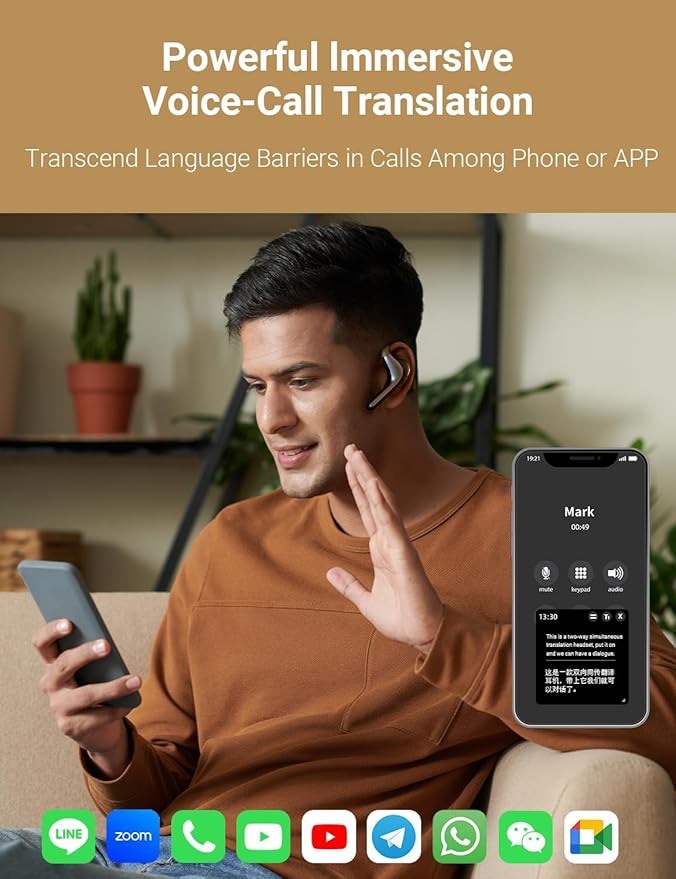 Timekettle W4 Pro AI Interpreter Earbuds Real-Time Bidirectional Voice Translation40+ Languages Video and Call Translationfor Global Business Compatible with iOS/Android