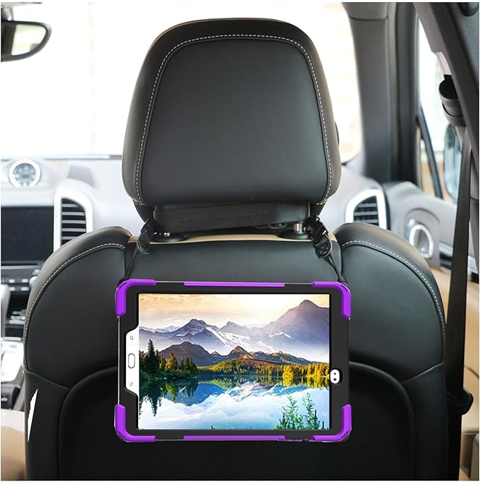 Case for Samsung Galaxy Tab S2 9.7 2015 (SM-T810/T813/T815/T817/T818/T819)Portable Heavy Duty Dropproof Protective Cover Case with 360 Rotating StandHandle &amp Shoulder StrapStylus Pen (New Purpl