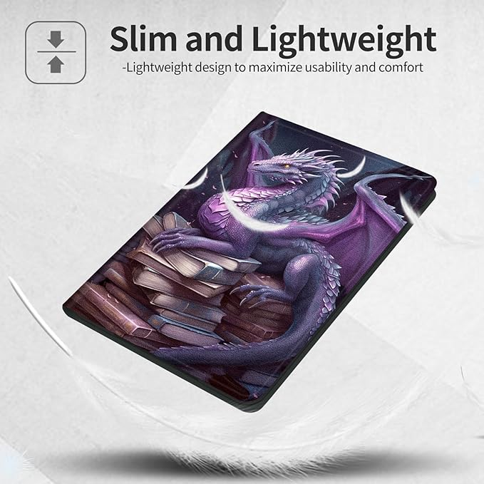 Case for Samsung Galaxy Tab A11+ / A9 Plus 11-Inch (2026/2024) Lightweight Adjustable Stand Folio Cover PU Leather Smart Protective Case with Auto Wake/Sleep Dragon Book Art