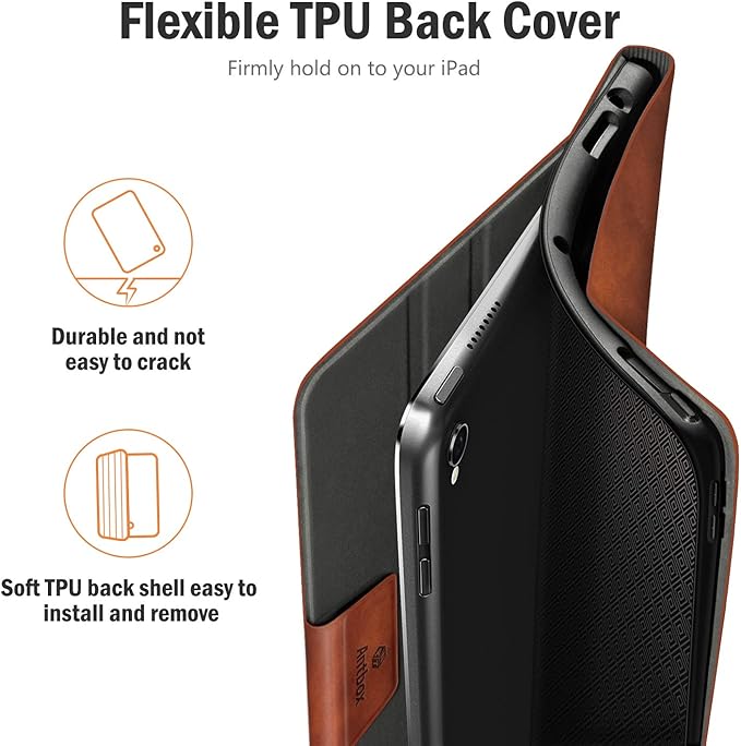 Antbox Case for iPad Pro 10.5 / iPad Air 3 with Built-in Pencil Holder Auto Sleep/Wake Function PU Leather Smart Cover for iPad Air 3 10.5 Inch 2019/iPad Pro 10.5 2017 (Brown)