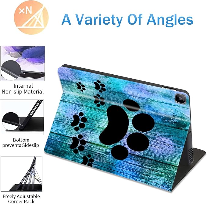 Antique Blue Wood Grain Dog Paw