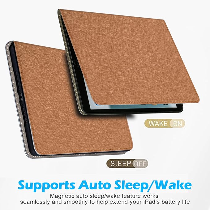 Leather Case for Ipad 10.2 2021/2020 for New iPad 9th/8th/7th Gen Leather case Also applies to iPad 10.2 case 2019 Brown