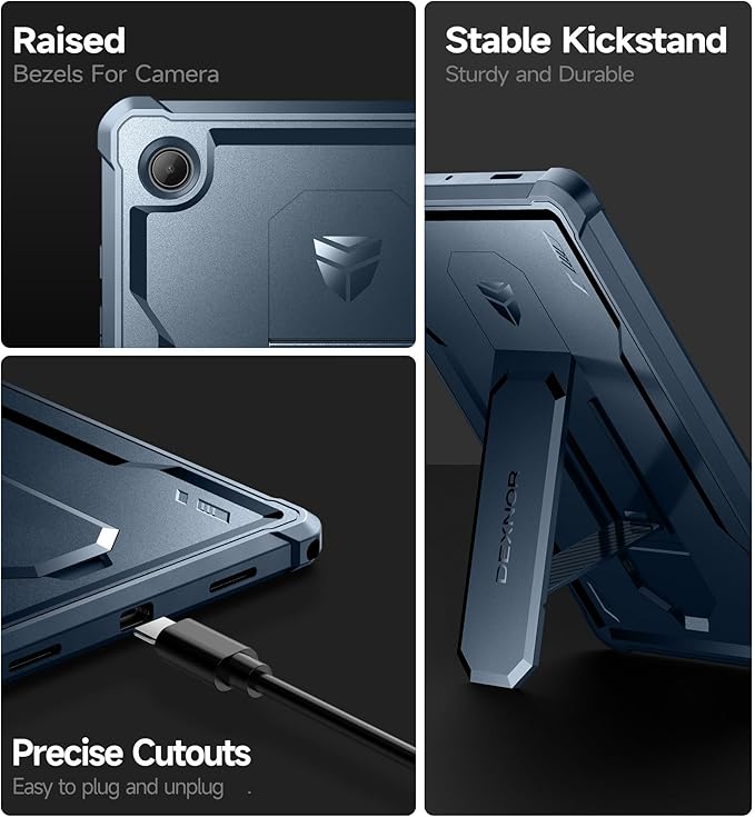 Dexnor Case for Samsung Galaxy Tab A8 10.5 Inch 2022 [Built in Screen Protector &amp Kickstand] Heavy Duty Shockproof Full Body Protective Cover for Galaxy Tab A8 Case-Blue