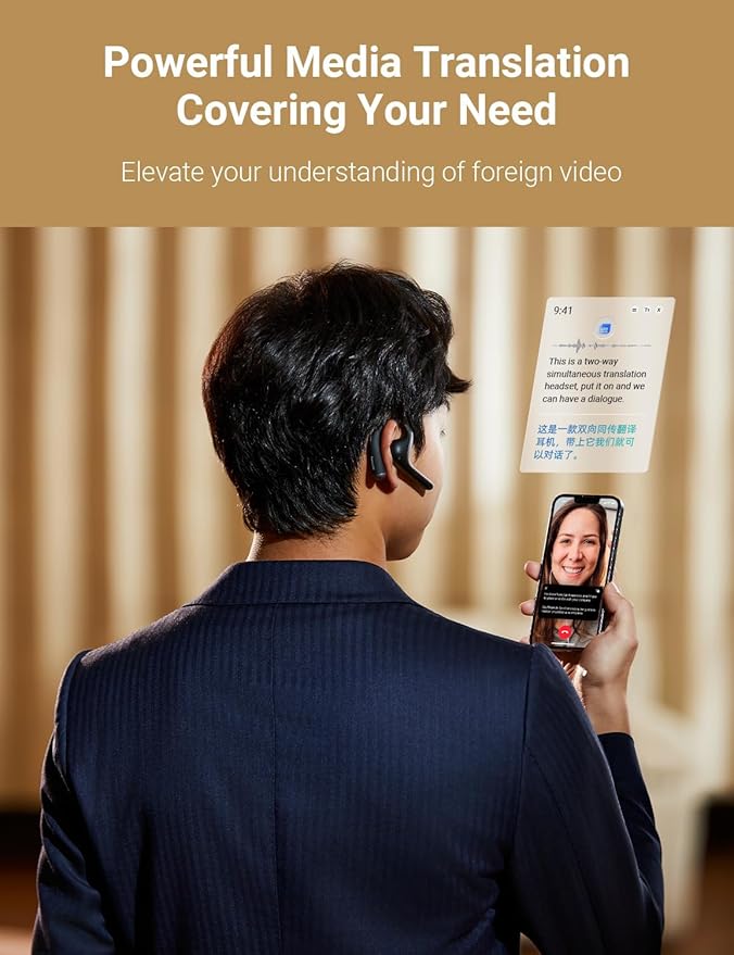 Timekettle W4 Pro AI Interpreter Earbuds Real-Time Bidirectional Voice Translation40+ Languages Video and Call Translationfor Global Business Compatible with iOS/Android