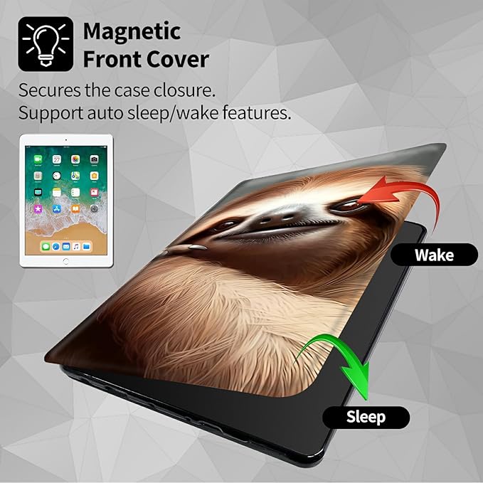 Case for Samsung Galaxy Tab S10 Ultra (2024 Release) / S9 Ultra (2023 Release) 14.6 Cute Sloth Theme 360 Degree Rotating Stand Smart Protective Cover for Samsung S10 Ultra Tablet