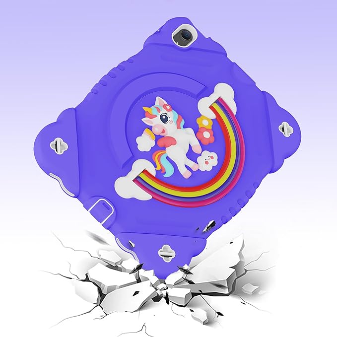 XZC Case for iPad (A16) 11th Generation 11 Inch 2025/ iPad 10th Generation 10.9 Inch 2022 Unicorn Heavy Duty Shockproof Rugged Cover with Built-in Stand/Strap (Purple)