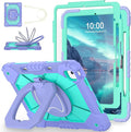 WESOROL Case for iPad Air 13 Inch (M3/M2) 2025/2024 with Pencil Holder/Screen Protector/360° Rotating Stand/Shoulder StrapMilitary Grade Shockproof Cover for iPad Air 13 Inch M2 Case Purple Green