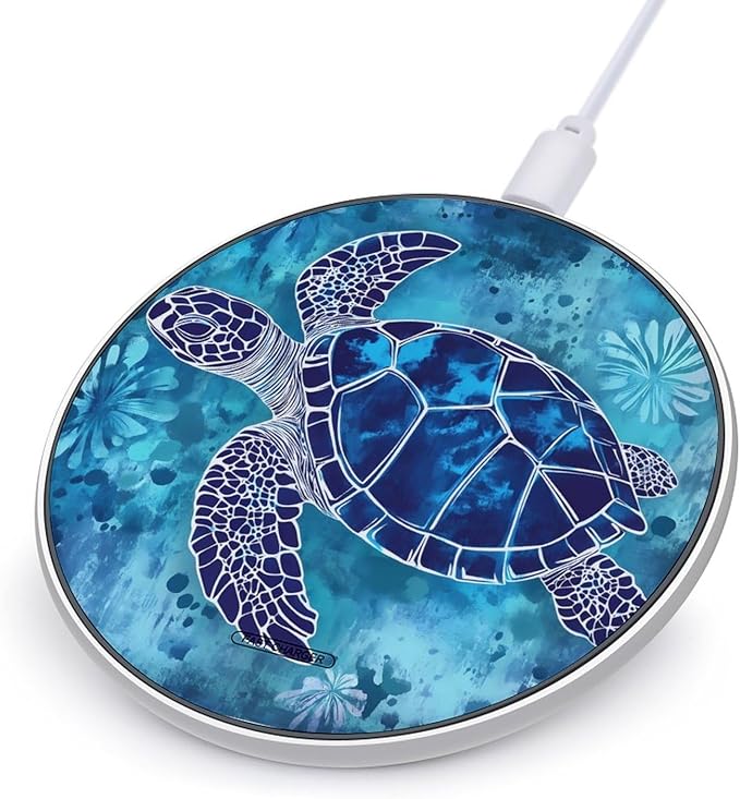 Turtle Ocean Daisy Flowers Phone Charger Magnetic Charging Pad Anti-Slip with USB Cable