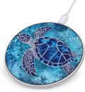 Turtle Ocean Daisy Flowers Phone Charger Magnetic Charging Pad Anti-Slip with USB Cable
