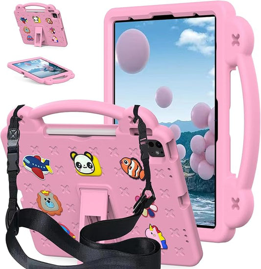 Kids Case for iPad Air 13-in. M2/M3/M4 (2024/2025/2026) for iPad Pro 13-in. M4/M5 (2024/2025)/Pro 12.9 inch (2022/2021/2020) Pink