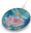 Dragonfly Perched on Lotus1 Fast Portable Charger 10W Funny Graphic Phone Charging Pad with USB Cable