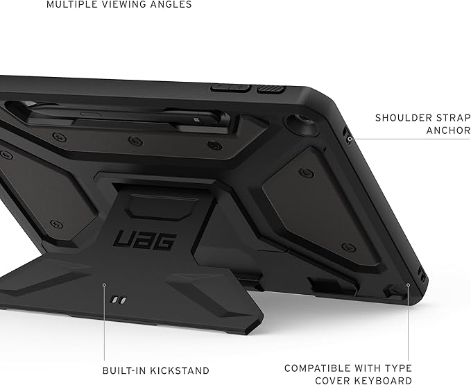 URBAN ARMOR GEAR UAG Designed for Microsoft Surface Pro 1st Edition 12 Case - Rugged Protective Cover with Multi-Angle Built-in Kickstand &amp Pen Holder Military Grade Drop Proof Metropolis SE Bla