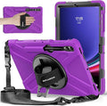 BRAECNstock for Samsung Galaxy Tab S10+ Plus/ S9 FE+ Plus/ S9+ Plus/ S8+ Plus/ S7 FE/ S7+ Plus 5G Tablet Case 12.4 Shockproof Protective Kids Case with Pen Holder Rotating Hand Strap &amp Stand - Pu