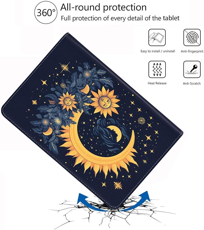 Celestial Theme Sun with Crescent Moon